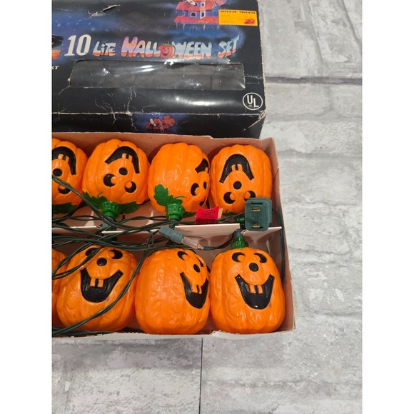 Vintage HALLOWEEN JackOLantern Blow Mold Pumpkin String Light Covers Lot Of 10 - Picture 4 of 10